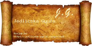 Jedlicska Gyula névjegykártya