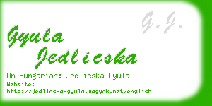 gyula jedlicska business card